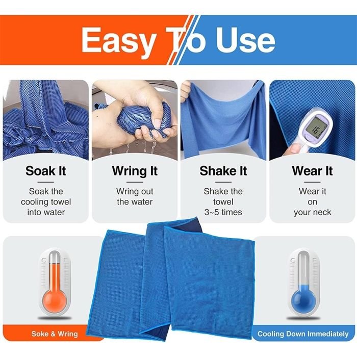 4Monster Foldable Cooling Towel Set 4 Pieces 30 x 100 cm - Image 8
