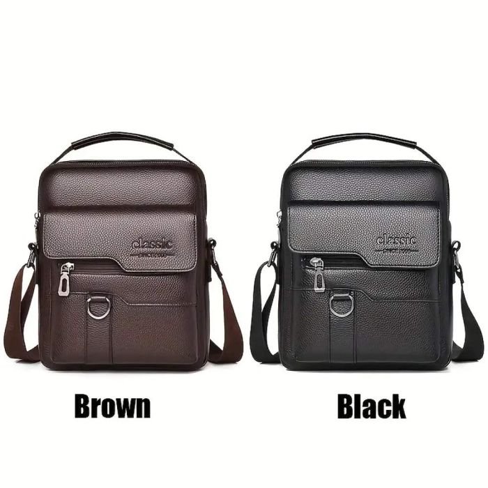 Men's Leather Crossbody Bag - Image 6