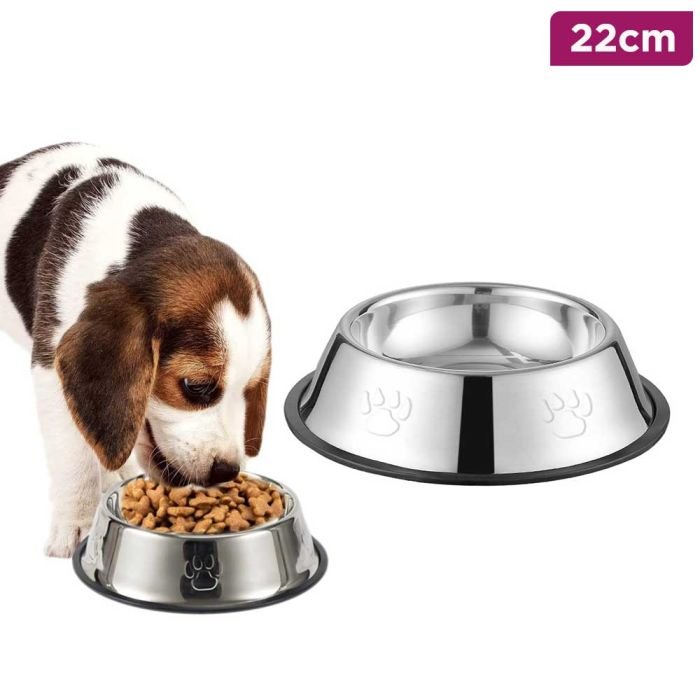 Stainless Steel Pet Feeding Bowl 22 cm