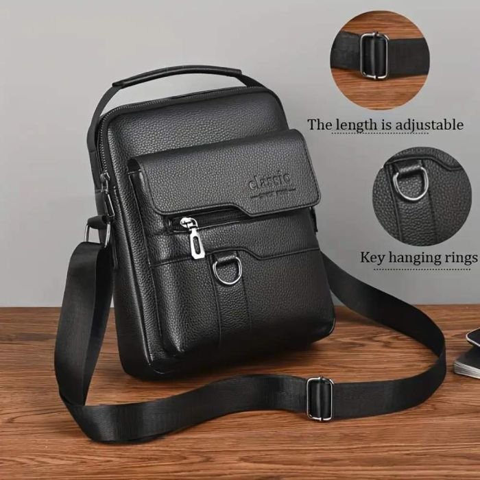 Men's Leather Crossbody Bag - Image 7