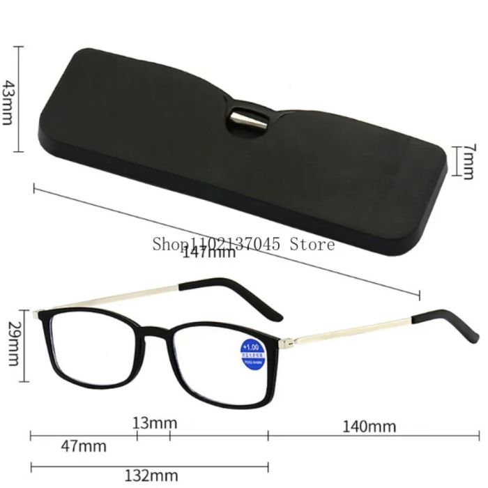 Mobile Phone Black Reading Glasses with Case up to +3 - Image 5