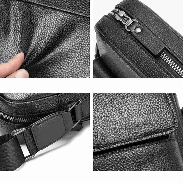 Men's Leather Crossbody Bag - Image 8