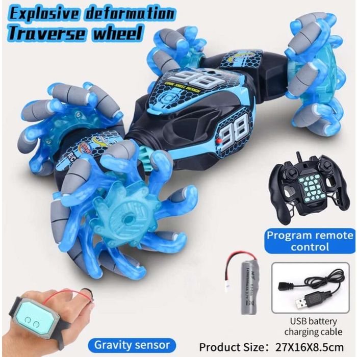 Portable 4WD Twist Stunt Car with Gesture and Remote Control - Image 2