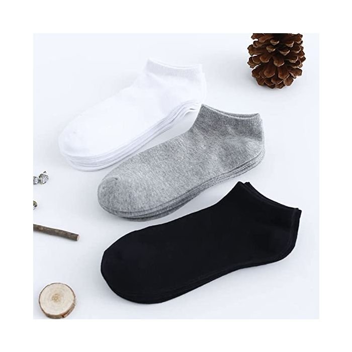 10 Pairs Low Cut Ankle Socks for Women & Men ( Free Size) - Image 3