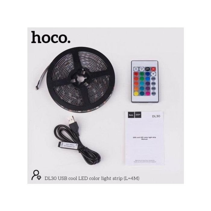 Hoco DL30 4m USB LED Strip Light with Remote - Image 3