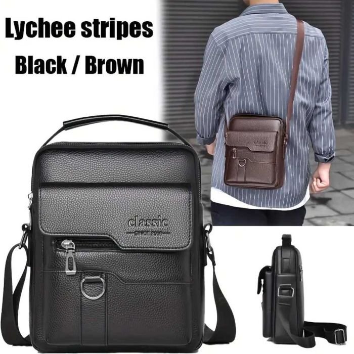 Men's Leather Crossbody Bag - Image 2