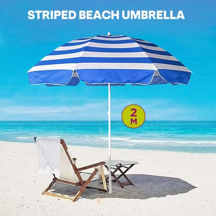 Striped Beach Umbrella 2M