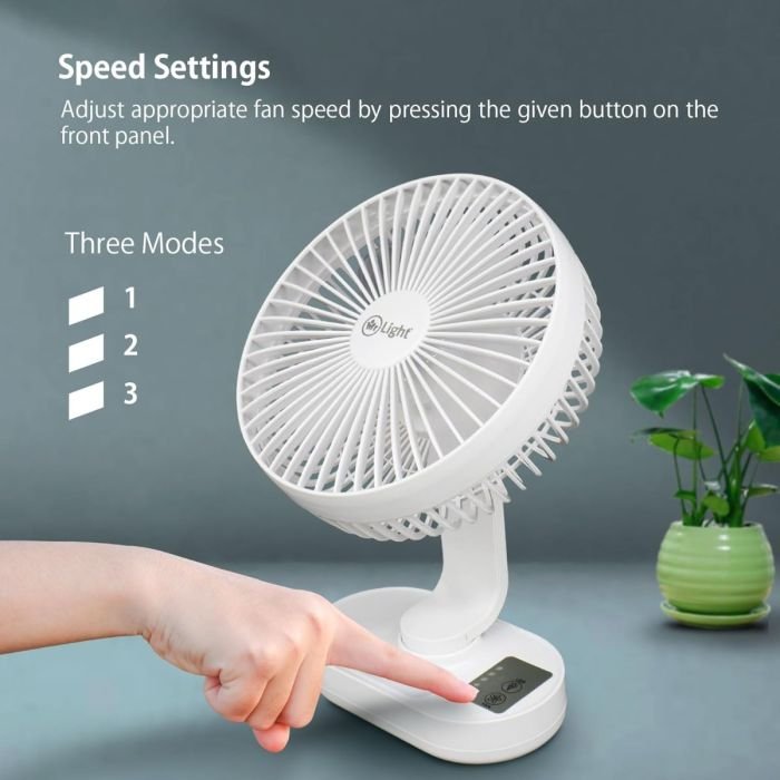 Mr. Light Rechargeable Fan 1500mAh With Night Light - Image 2