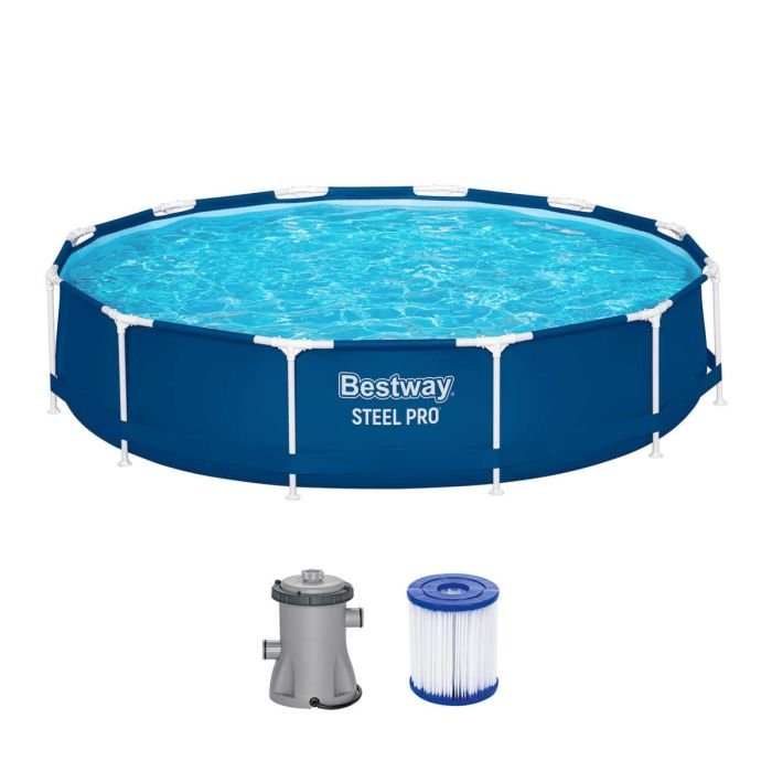 Steel Pro Round Frame Pool Set with Filter Pump 366 x 76 cm by Bestway