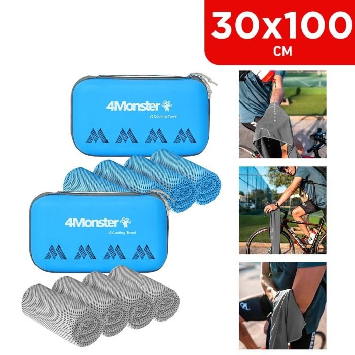 4Monster Foldable Cooling Towel Set 4 Pieces 30 x 100 cm