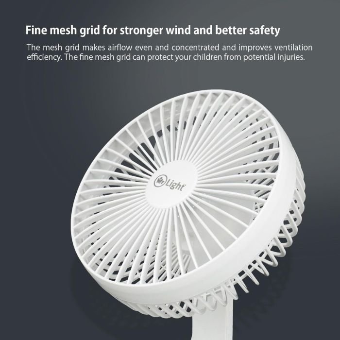Mr. Light Rechargeable Fan 1500mAh With Night Light - Image 6
