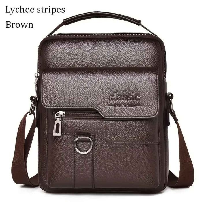 Men's Leather Crossbody Bag - Image 10