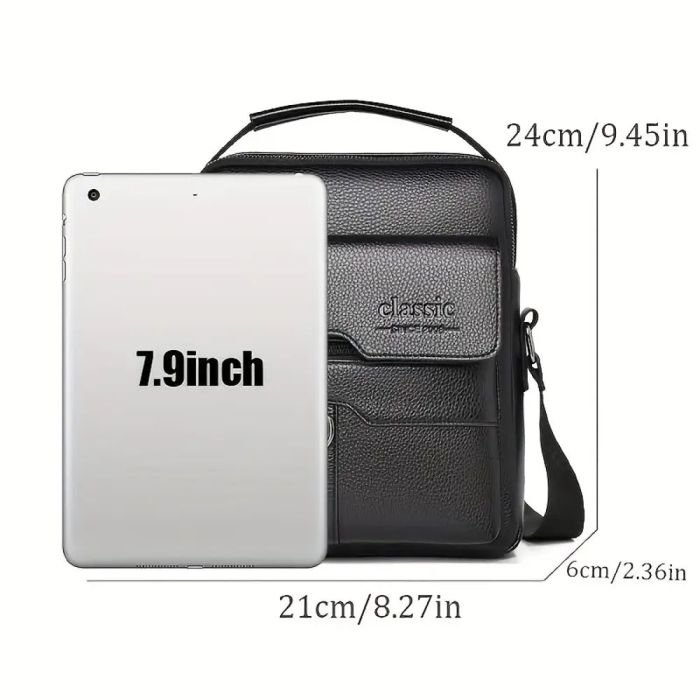 Men's Leather Crossbody Bag - Image 4