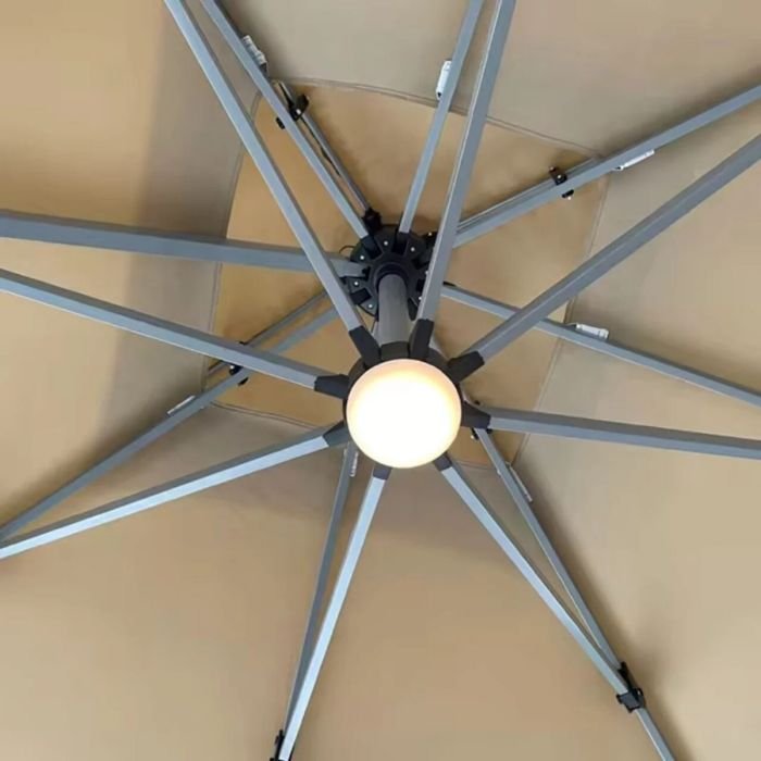 Rotatable and Height-Adjustable Illuminated Cantilever Umbrella 2.5 x 2.5m - Image 6