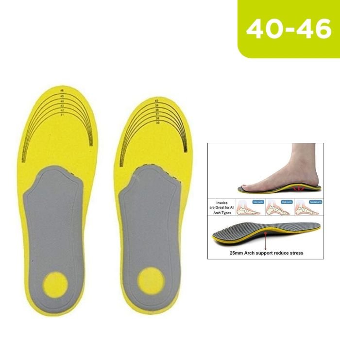 Memory Foam Insoles For Shoes Arch Support - Size 40 to 46